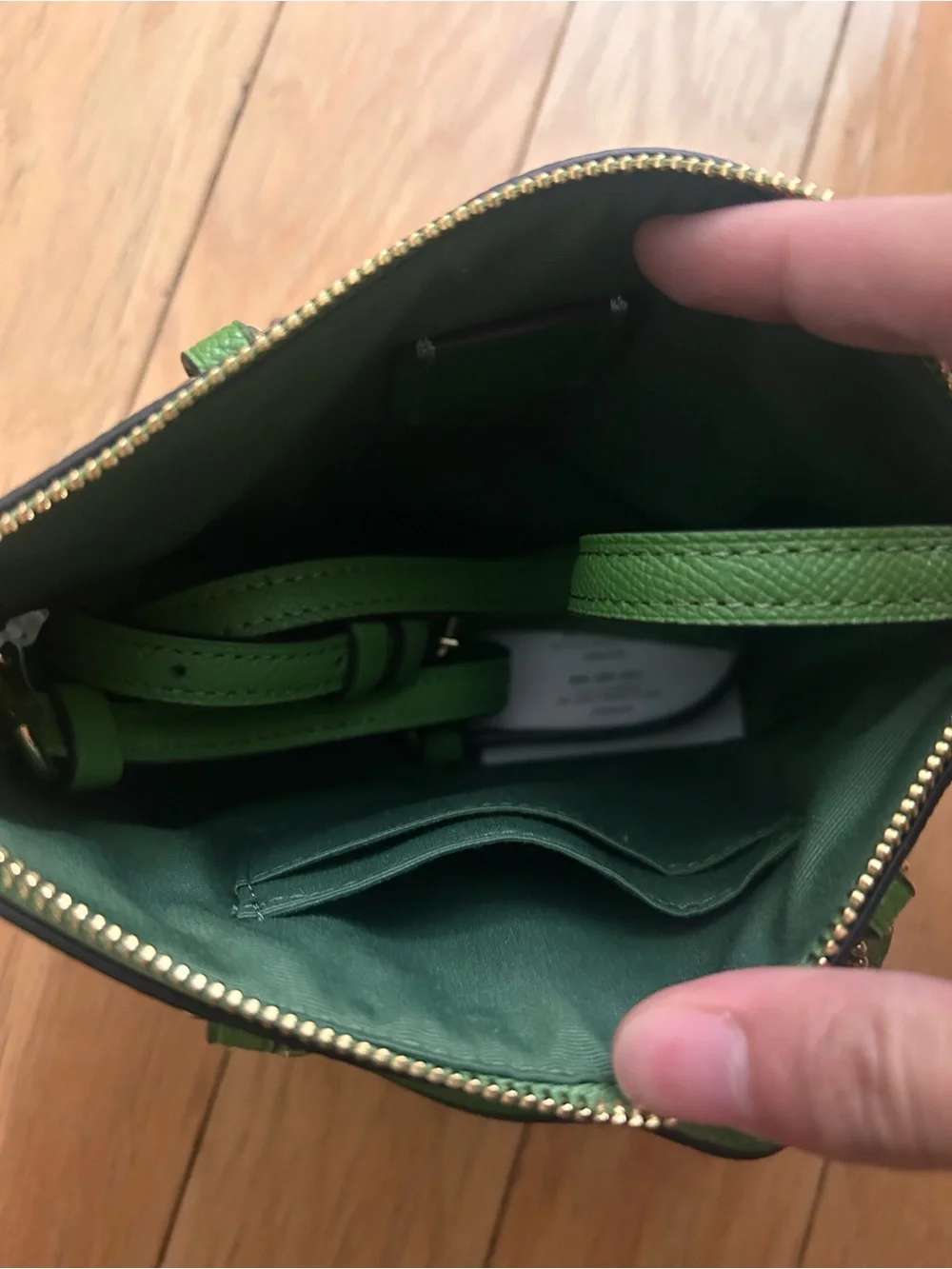 Coach Mini Gallery Crossbody Bag in Green with Gold Hardware NWT